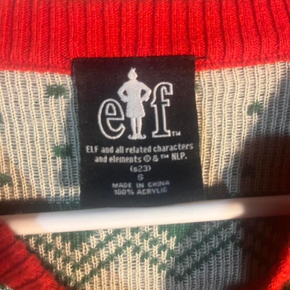 Elf "Raised By Elves" Christmas Sweater - Picture 3 of 4